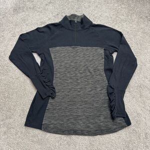 Columbia 1/4 Zip Pullover Shirt Womens Large Gray Black Space Dye Outdoor Active
